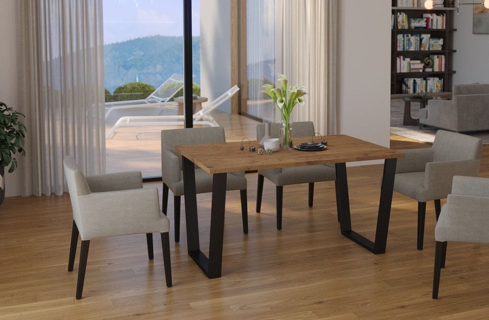 CASARREDO Jedálenský stôl KAISARA 138x67 cm čierna/lancelot